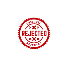 Rejected Stamp. Red Rejected Rubber Grunge Stamp Seal Vector Illustration.