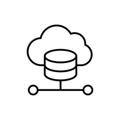 Cloud database outline icons, minimalist vector illustration ,simple transparent graphic element .Isolated on white background