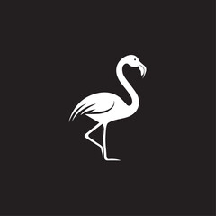 Flamingo in cartoon, doodle style . Image for t-shirt, web, mobile apps and ui. Isolated 2d vector illustration in logo, icon, sketch style, Eps 10, black and white. AI Generative