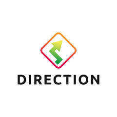 Abstract business logo design template with arrow symbol.