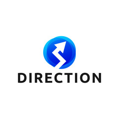 Abstract business logo design template with arrow symbol.