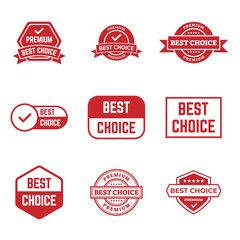 Set of best choice stamp, label, or logo. Vector illustration for web design
