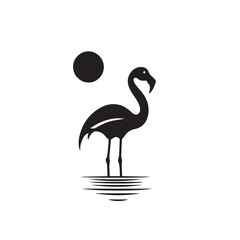 Flamingo in cartoon, doodle style . Image for t-shirt, web, mobile apps and ui. Isolated 2d vector illustration in logo, icon, sketch style, Eps 10, black and white. AI Generative