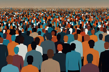 Abstract illustration for crowd of people as audience