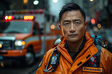 Uniformed professionals rescue service in emergency situations generative ai