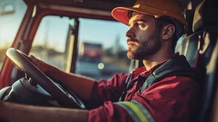 Transportation Workers Including Bus Drivers, Truck Drivers, and Delivery Personnel on the Job