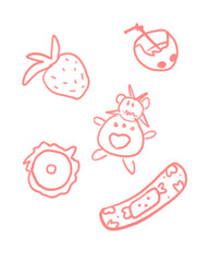 set of funny rabbits