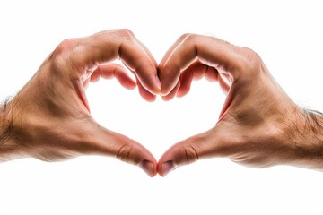 Obraz premium Hands Making A Heart. Symbol of Love and Human Relationships on White Background