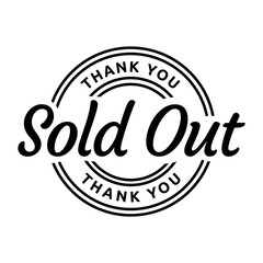 Sold stamp logo. Vector illustration for web design