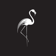 Obraz premium Flamingo in cartoon, doodle style . Image for t-shirt, web, mobile apps and ui. Isolated 2d vector illustration in logo, icon, sketch style, Eps 10, black and white. AI Generative