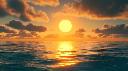 Sunset Over the Ocean