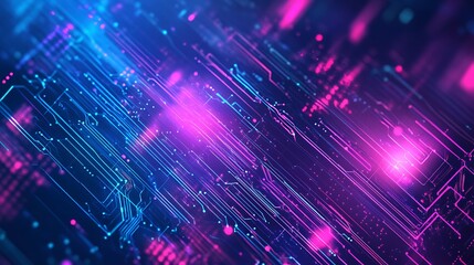 Fototapeta premium Neon Lights Abstract Digital Art