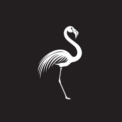 Naklejka premium Flamingo in cartoon, doodle style . Image for t-shirt, web, mobile apps and ui. Isolated 2d vector illustration in logo, icon, sketch style, Eps 10, black and white. AI Generative