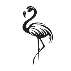 Fototapeta premium Flamingo in cartoon, doodle style . Image for t-shirt, web, mobile apps and ui. Isolated 2d vector illustration in logo, icon, sketch style, Eps 10, black and white. AI Generative