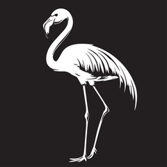 Obraz premium Flamingo in cartoon, doodle style . Image for t-shirt, web, mobile apps and ui. Isolated 2d vector illustration in logo, icon, sketch style, Eps 10, black and white. AI Generative