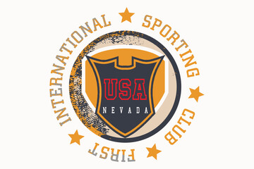 Nevada typography, USA typography slogan, athletic apparel design graphic print, NYC Vintage Print for sportswear apparel, Sport wear typography emblem.eps8