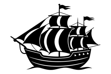 set sailing ship logo vintage vector illustration design, retro marine collection