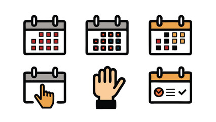Illustration of calendar icons representing the process of picking a date.