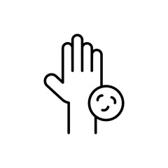 Hand bacteria outline icons, minimalist vector illustration ,simple transparent graphic element .Isolated on white background