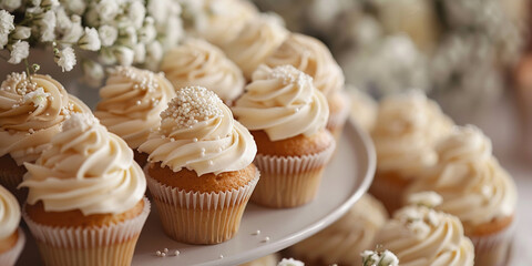 Closeup shot of fresh testy delicious cup cake in a soft background ai generated
