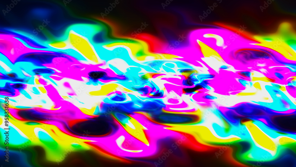 Poster abstract particles background. bright colorful liquid particles. motion design background shining ne