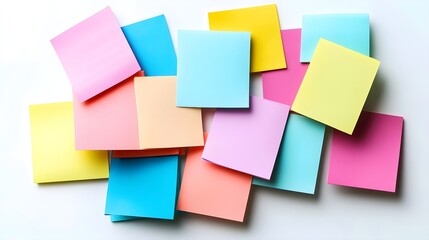 Fototapeta premium Colorful Sticky Notes on White Background