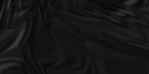Dark black crumpled paper texture background. black crumpled and top view textures can be used for background of text or any contents.