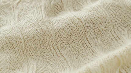 A close-up of a knitted blanket with a leaf pattern