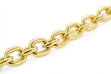 Obraz premium Seamless gold metal chain on a white background