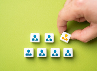 Select the right person from the pool of candidates. Hiring and recruiting for work. Assemble a team. Start a project.