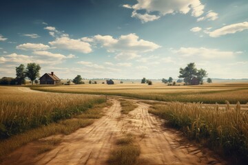 Obraz premium Farming landscape grassland outdoors.