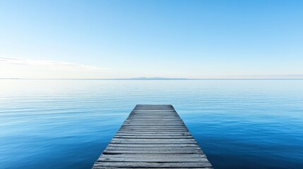 Fototapeta premium Tranquil Pier Extending into Still Water