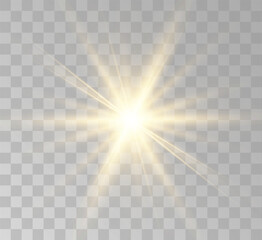 Transparent yellow sunlight special lens flash light effect. Front solar flare lenses	