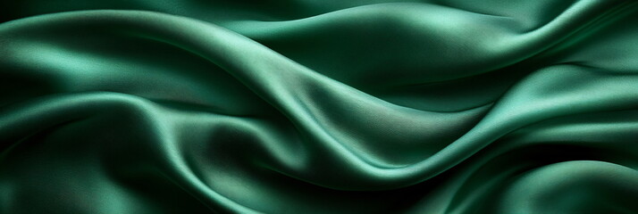 Fototapeta premium Dark green silk