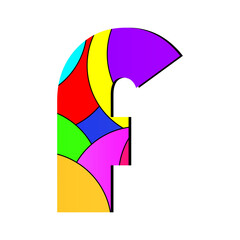 Letter F logo Illustration. Abstract colorful letter 