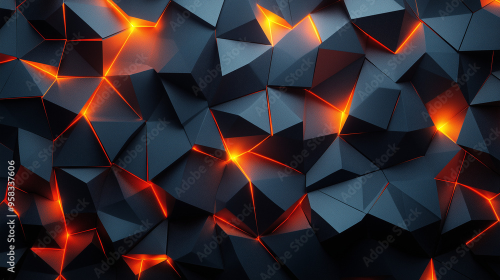 Aufkleber geometric patterns featuring glowing orange elements against a dark textured backdrop, creating an a