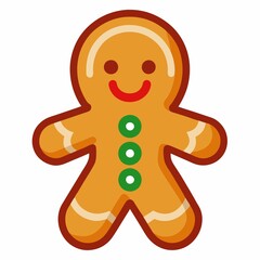 Obraz premium A cheerful gingerbread man with a bright smile on his face