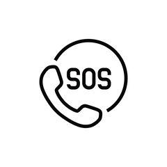 SOS Phone Call Icons Emergency Call and Saving People sign Looking for Help