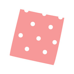 Medical patch is a single pink sliced piece with holes. Adhesive bandage for first aid in case of wounds, operations, skin damage. Protection of an open wound from infection. Pink vector illustration