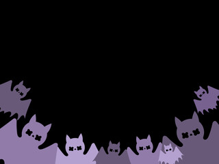 4:3 ハロウィンのバサバサコウモリフレーム➕