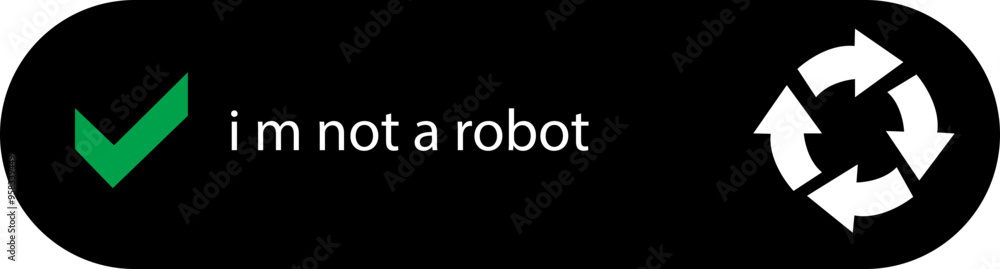 Poster i m not a robot checkbox icon in black flat style. concept technology human check verification hands