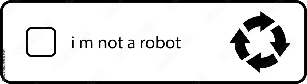 Poster i m not a robot checkbox icon in black line style. concept technology human check verification hands