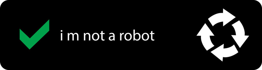 I m not a robot checkbox icon in Black flat style. Concept technology human check verification hands, close up, ai. Vector illustration for website and mobile app isolated on transparent background.