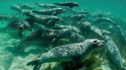 Marine mammals, including seals and manatees, exhibit unique behaviors adapted to their aquatic environments