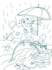 person in the rain