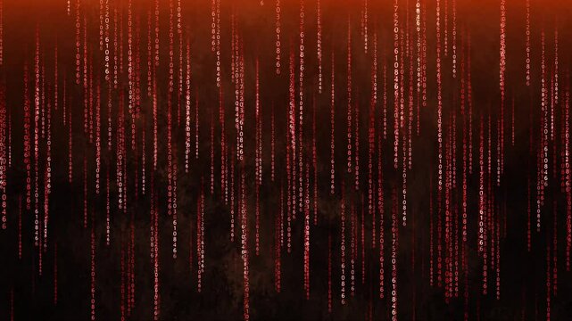Binary code with numbers moving on the screen. Digital age. Binary algorithm, data code, decryption and encoding. Matrix background of numbers. Animation 4K.