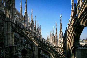 roof in Duomo di Milano in Italy
