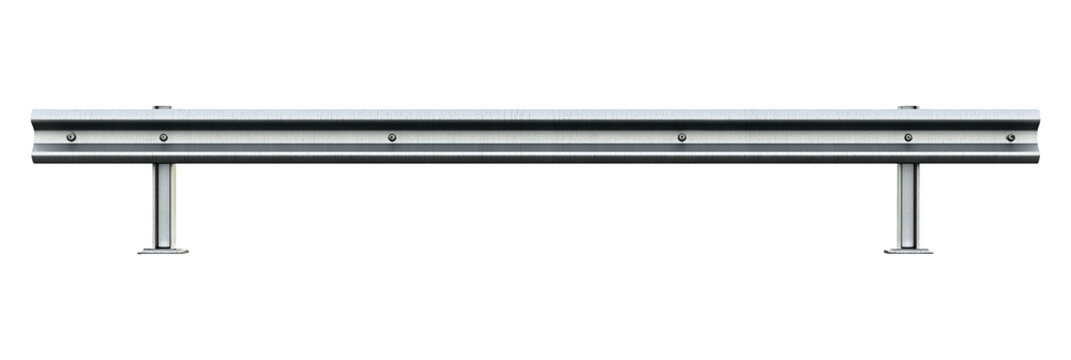 Guardrail isolated on transparent or white background