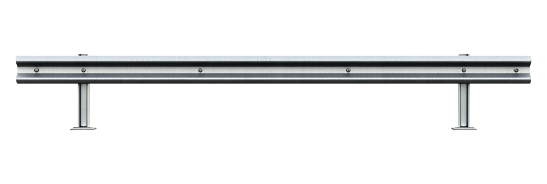 Guardrail isolated on transparent or white background