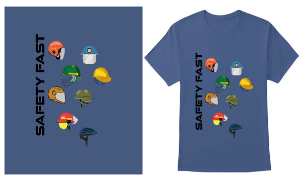 Safety first t-shirt design. rider helmet design.
